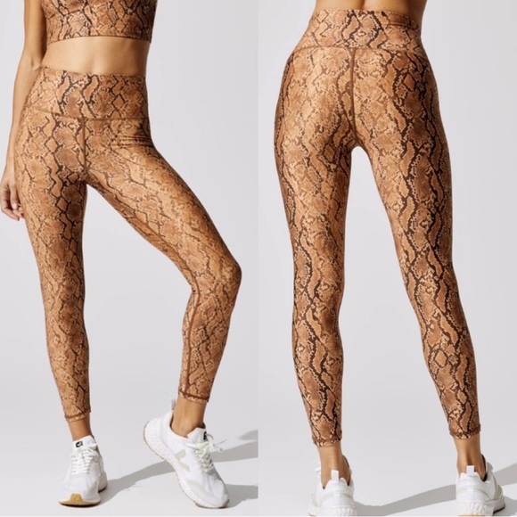 Carbon38 sandstone snakeskin python print bralette and leggings sz S - Picture 1 of 7